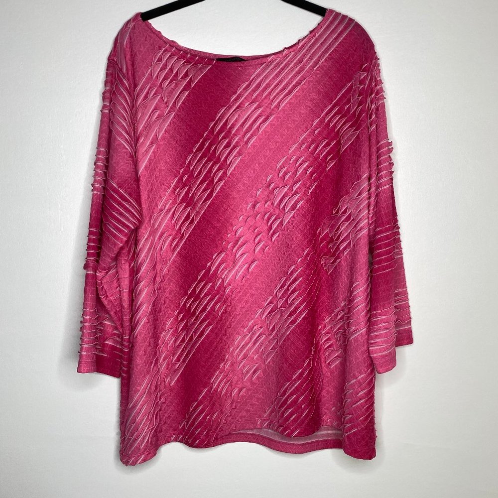 COPY - Pink Textured Blouse - Size 2X